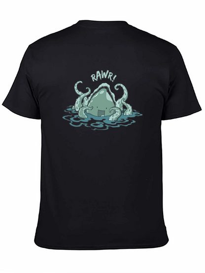Rawr! Kraken Graphic Tee - Black Cotton T-Shirt
