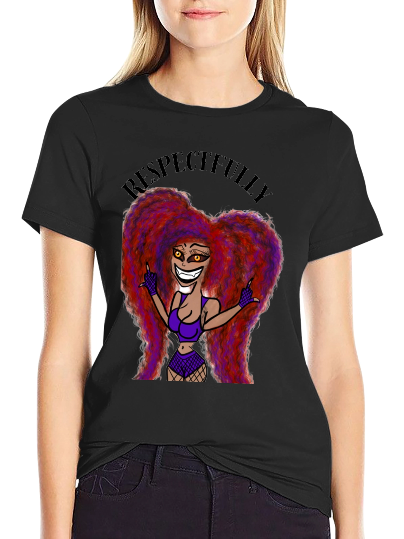 Respectfully Graphic Tee - Bold Cartoon Print