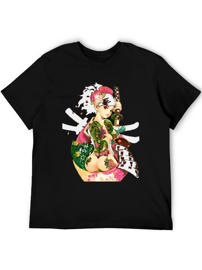 Samurai Girl Tattoo T-Shirt - Unique Graphic Tee