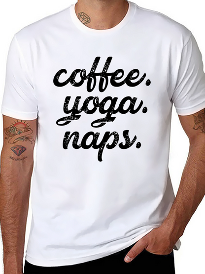 Coffee Yoga Naps Black T-Shirt