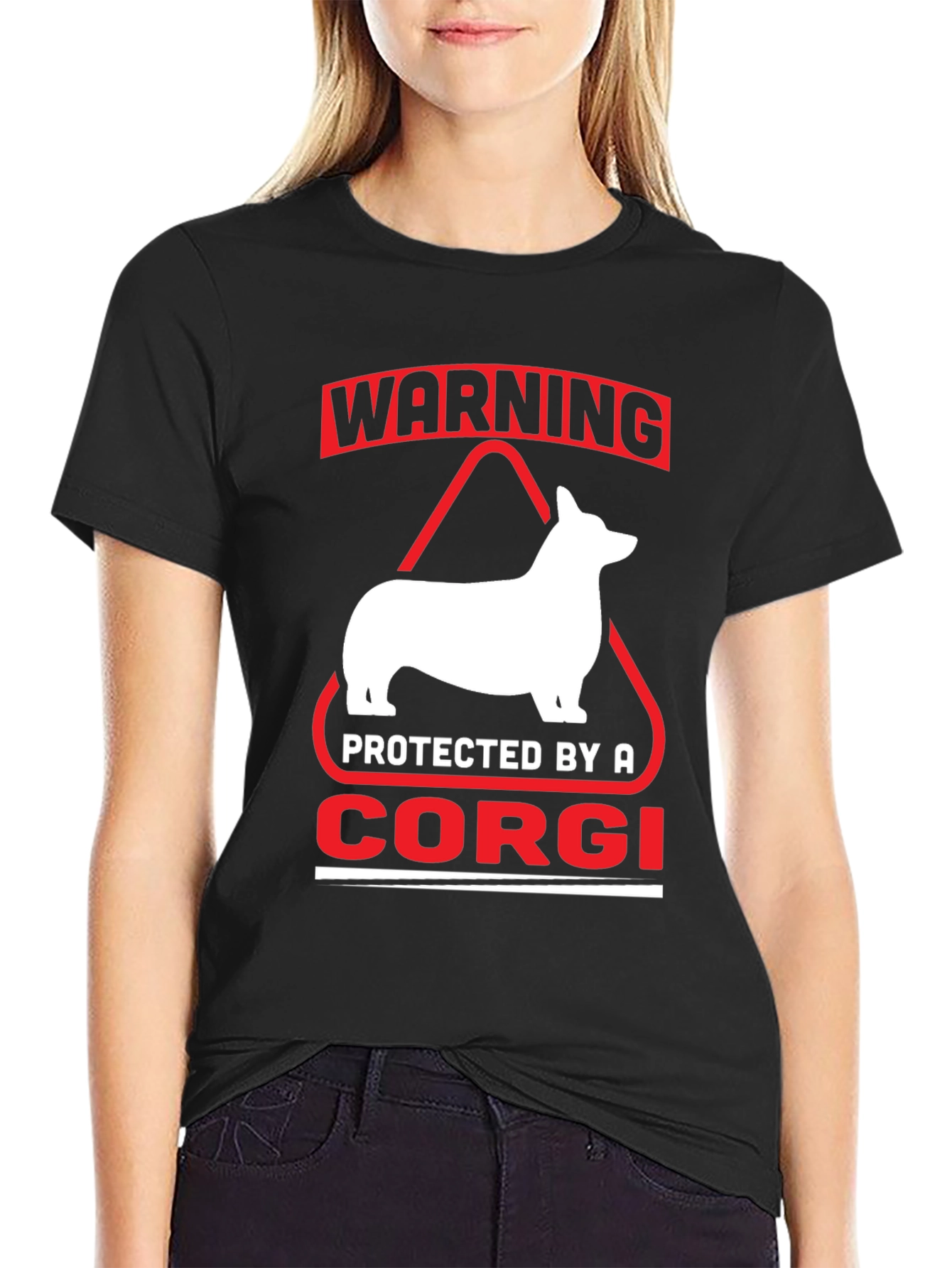 Warning Protected By A Corgi T-Shirt