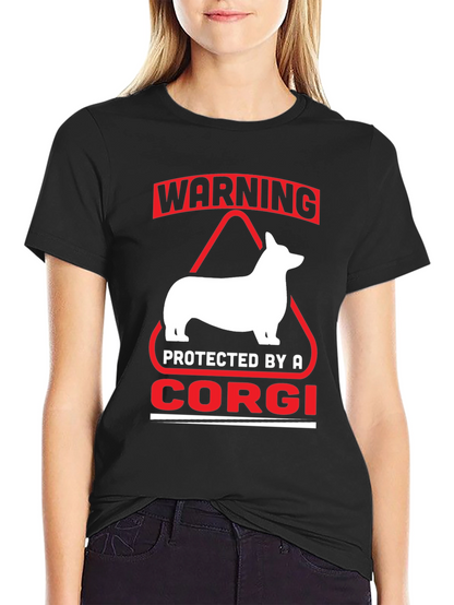 Warning Protected By A Corgi T-Shirt