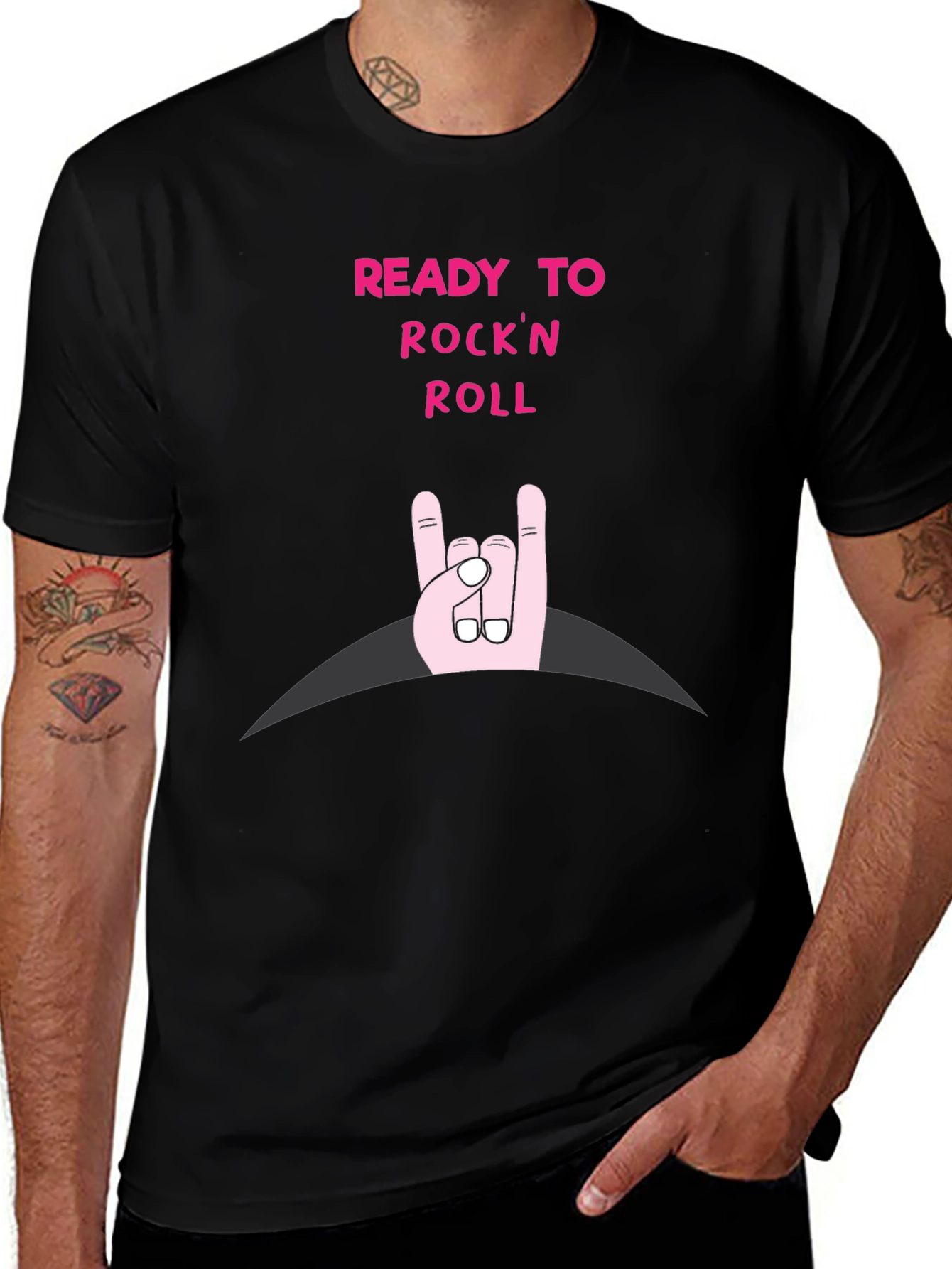 Ready to Rockn Roll Black T-Shirt