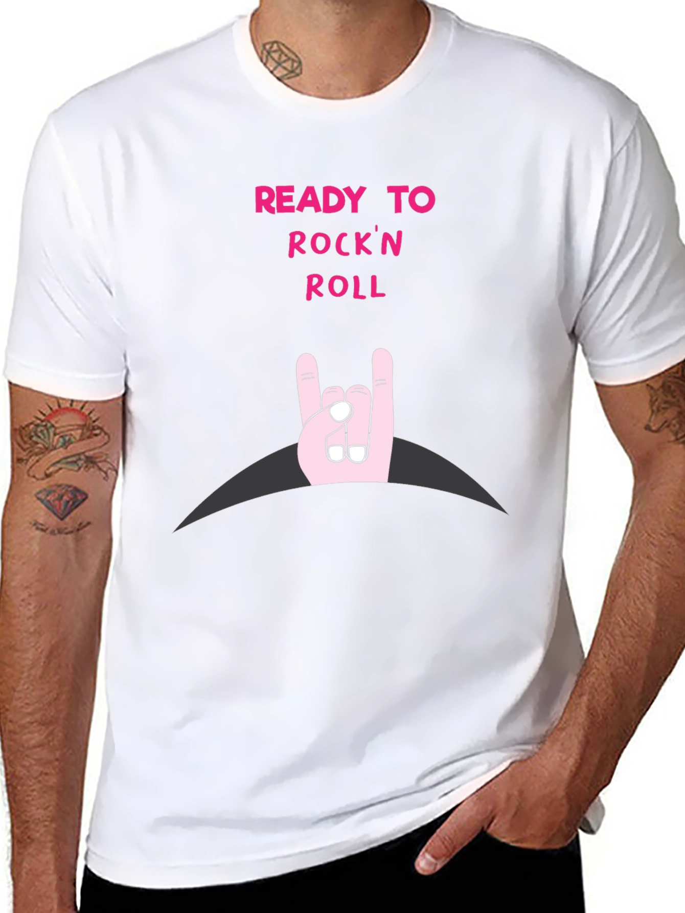 Ready to Rockn Roll Black T-Shirt