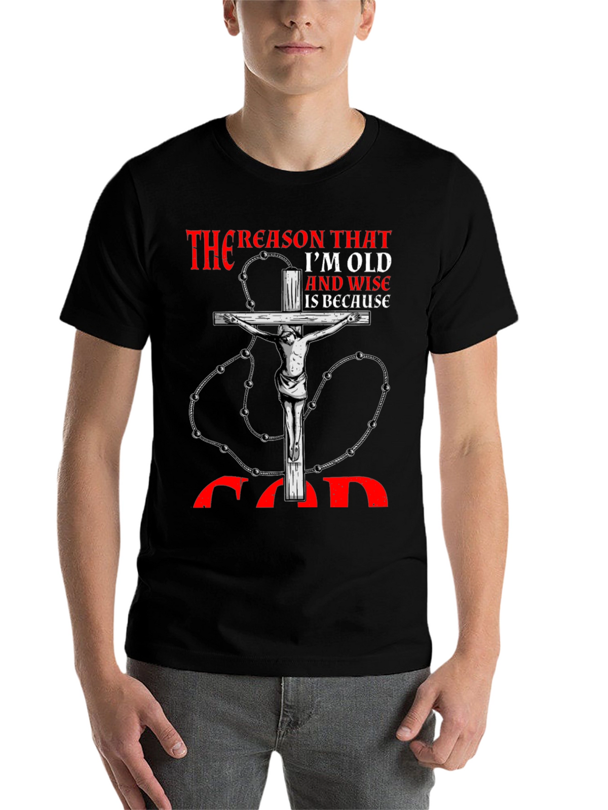 Reason Im Old and Wise Black T-Shirt