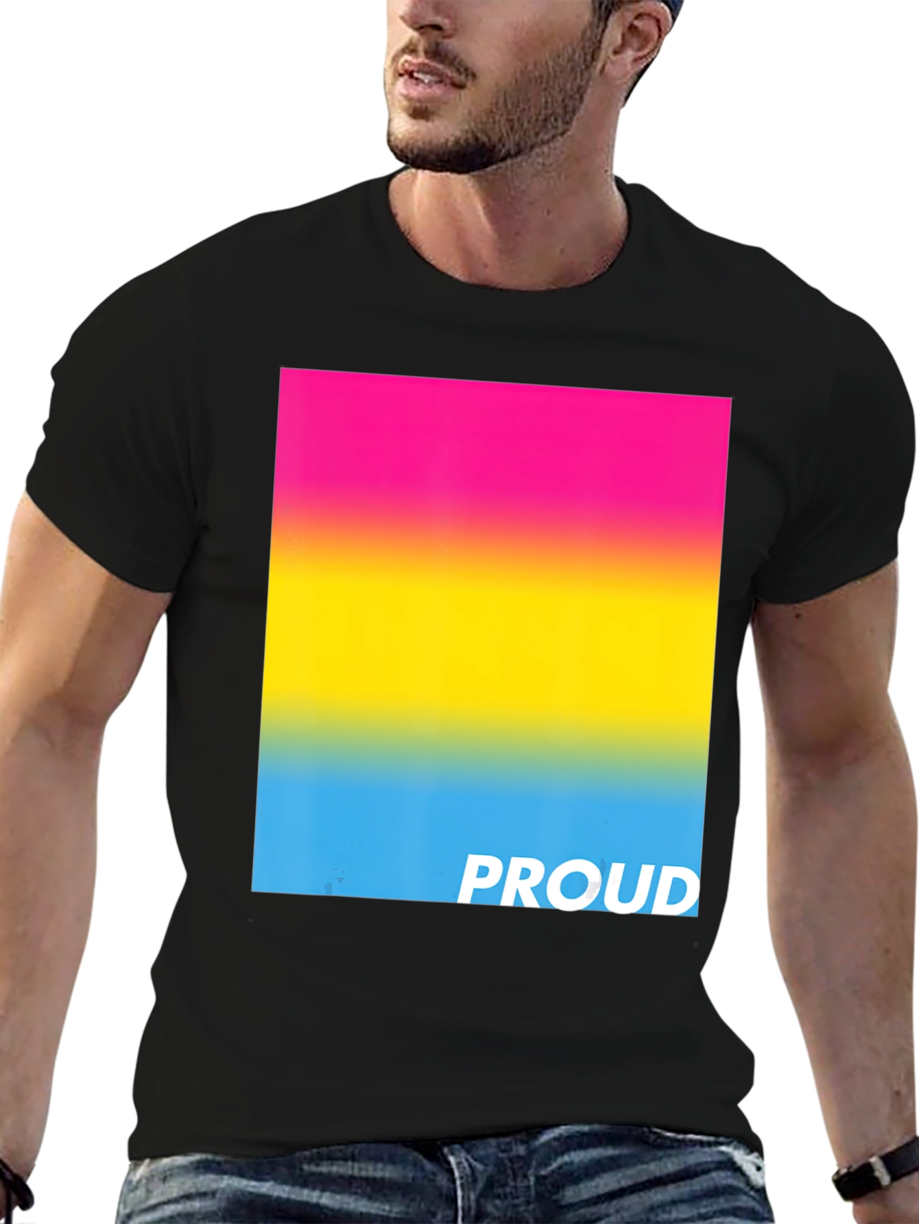 Pansexual Pride T-Shirt - Black Cotton Blend Tee