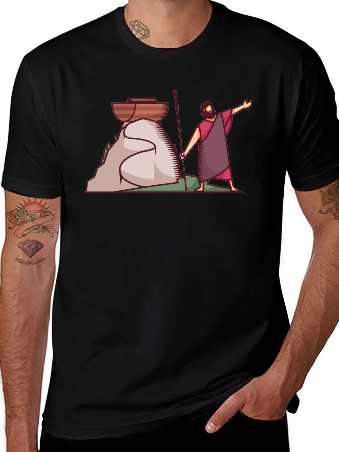 Moses Black Graphic Tee