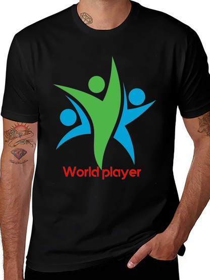 World Player Graphic Tee - Black Cotton Blend