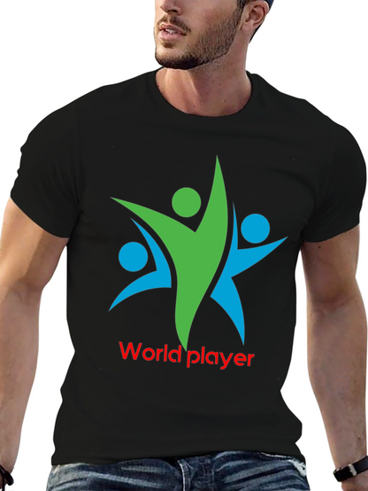 World Player Graphic Tee - Black Cotton Blend