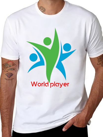 World Player Graphic Tee - Black Cotton Blend