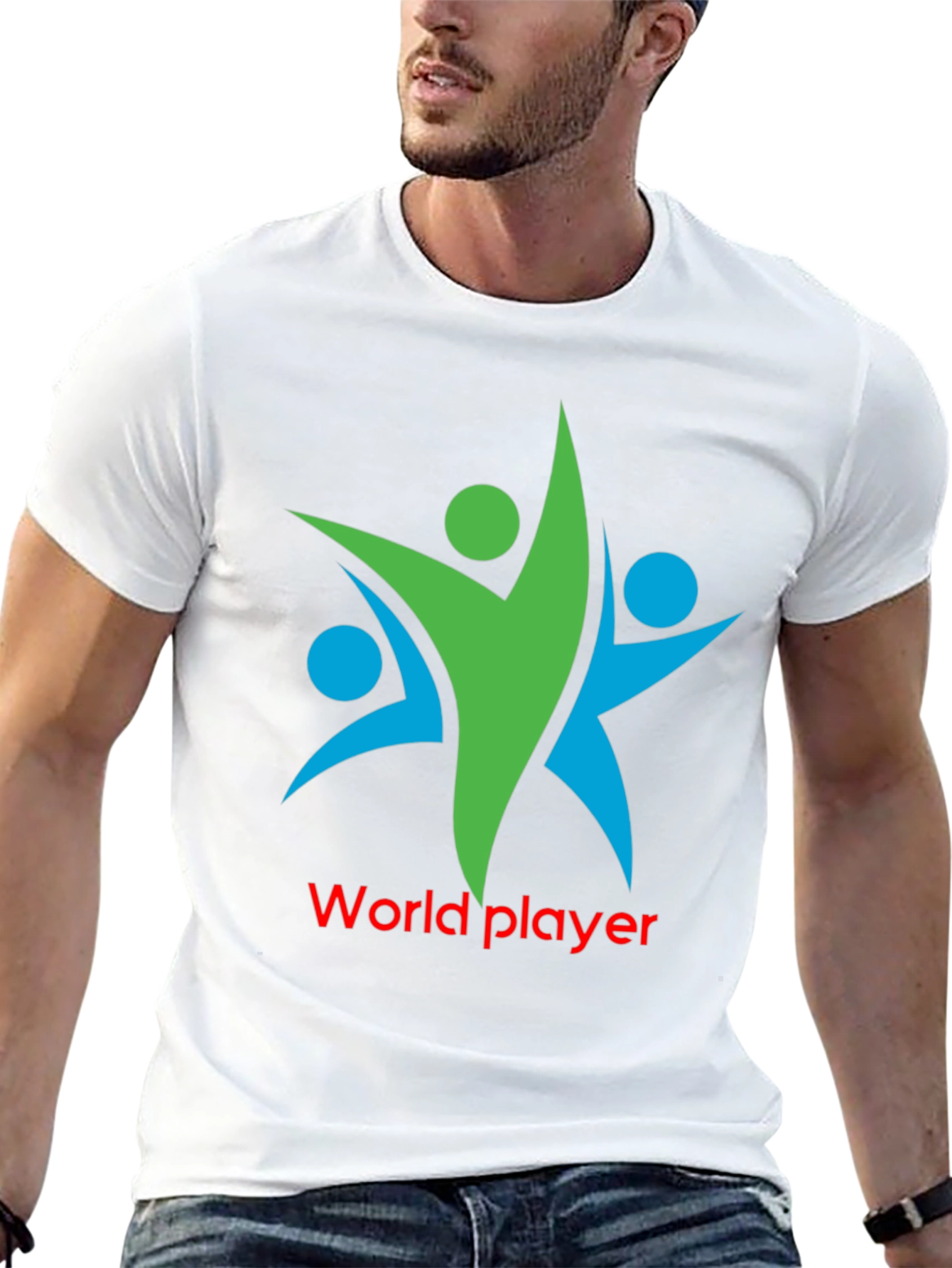 World Player Graphic Tee - Black Cotton Blend