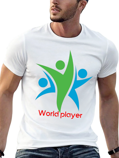 World Player Graphic Tee - Black Cotton Blend