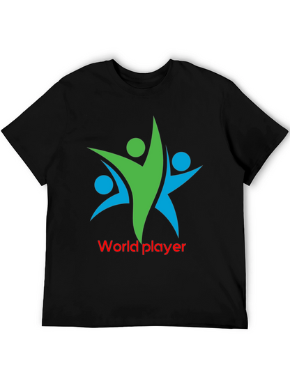 World Player Graphic Tee - Black Cotton Blend