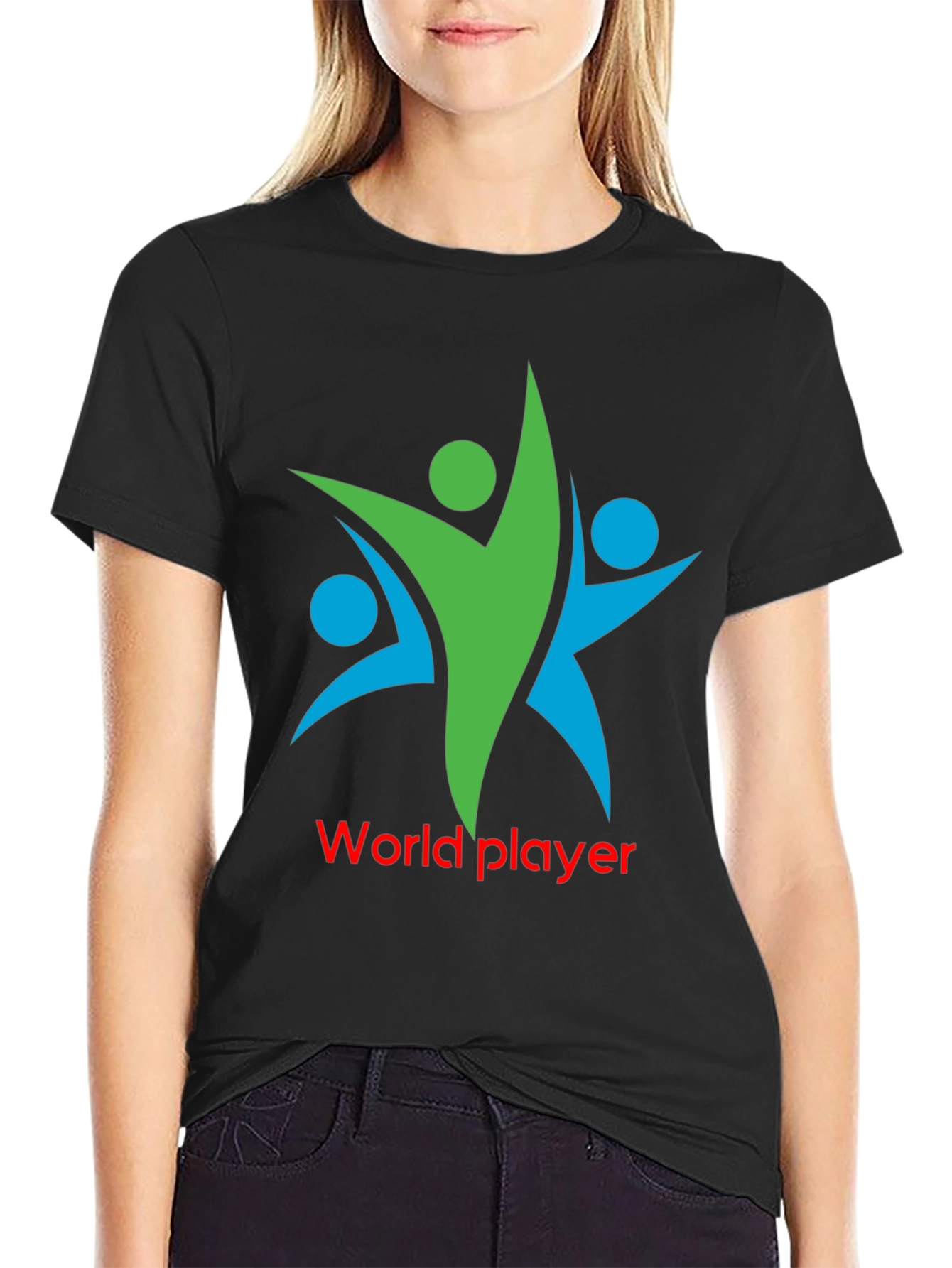 World Player Graphic Tee - Black Cotton Blend
