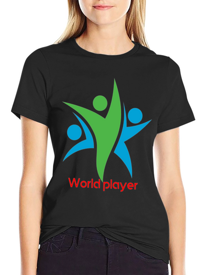 World Player Graphic Tee - Black Cotton Blend