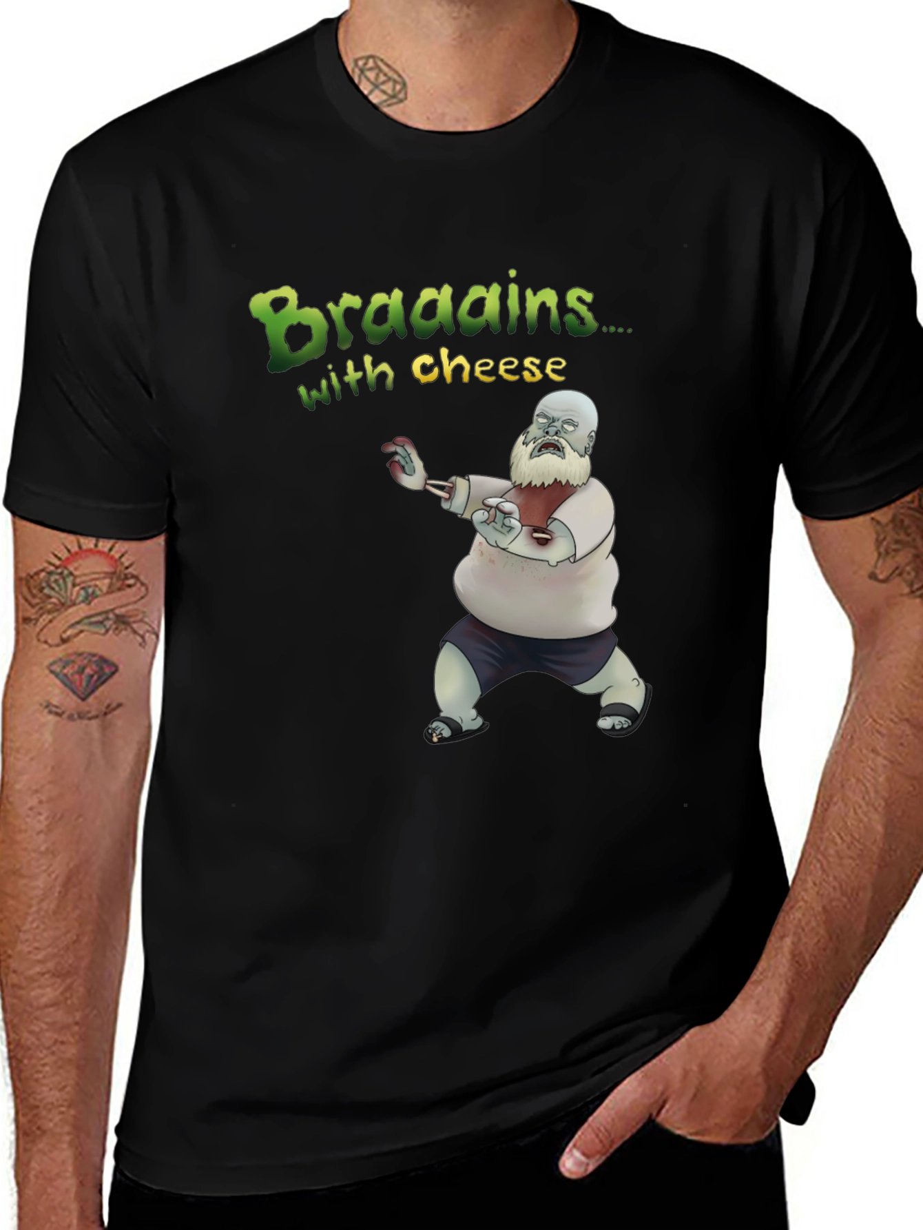 Zombie Brains With Cheese Graphic Tee