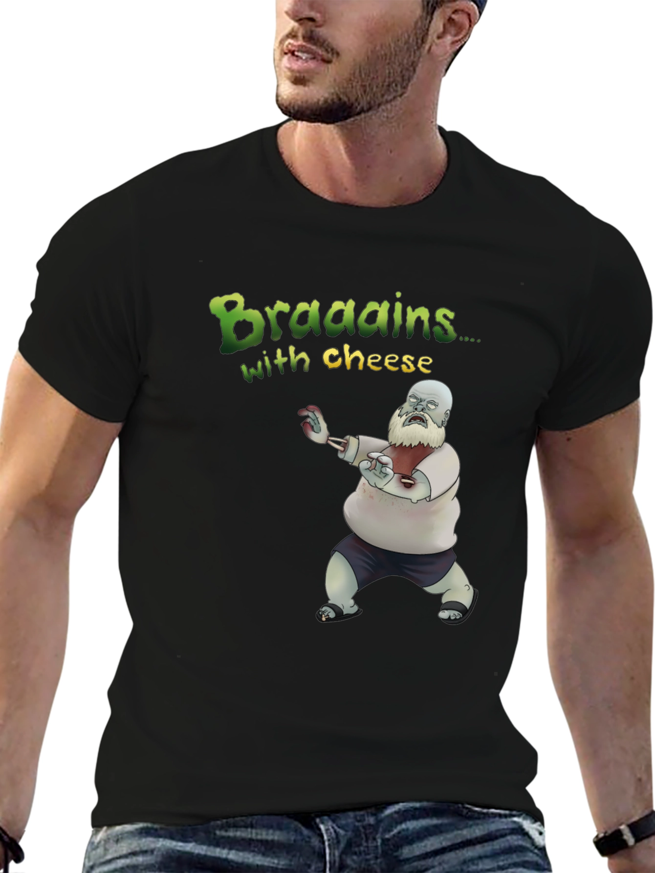 Zombie Brains With Cheese Graphic Tee