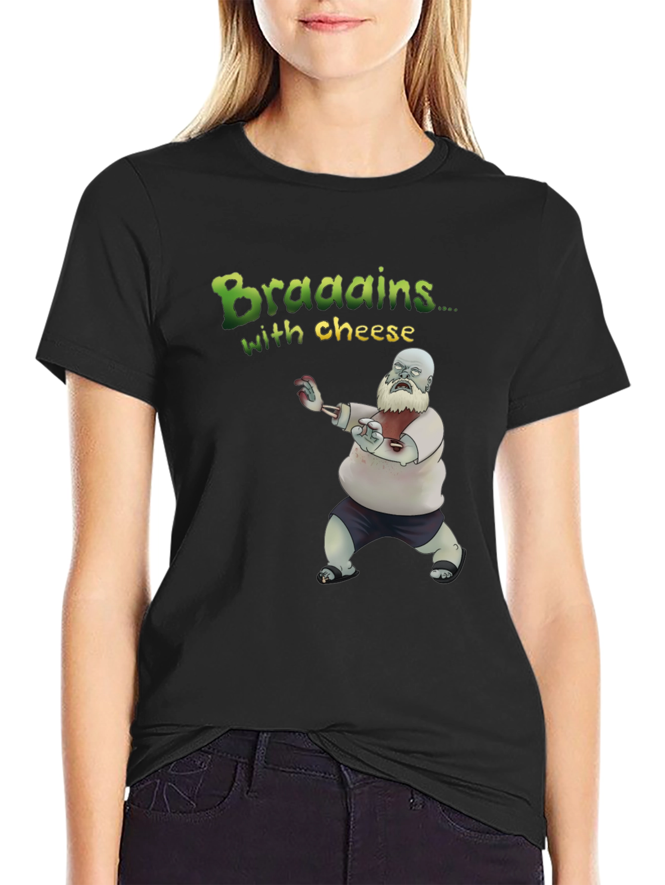 Zombie Brains With Cheese Graphic Tee