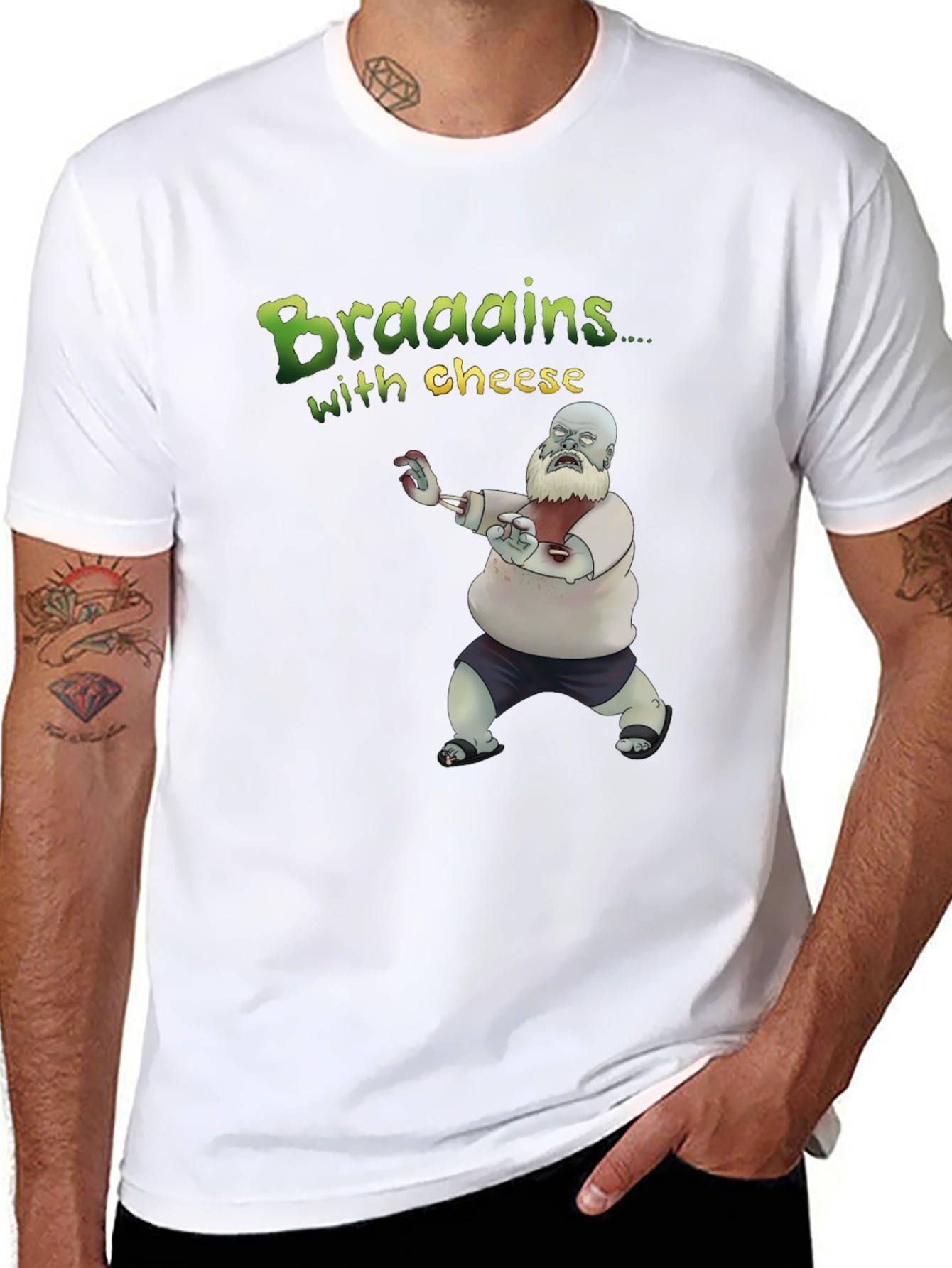 Zombie Brains With Cheese Graphic Tee