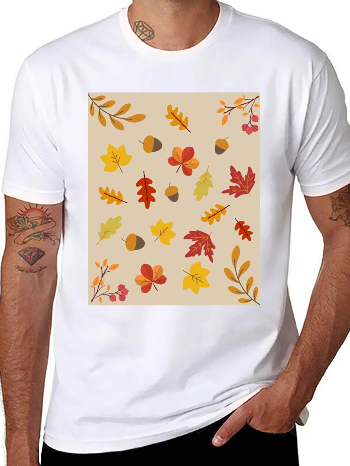 Fall Leaves Pattern T-Shirt