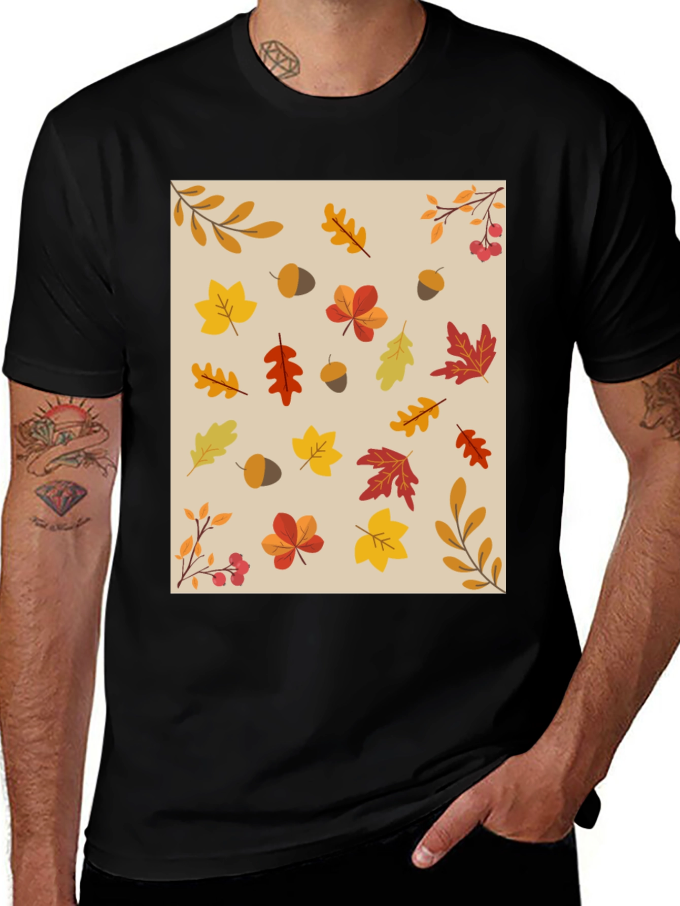 Fall Leaves Pattern T-Shirt