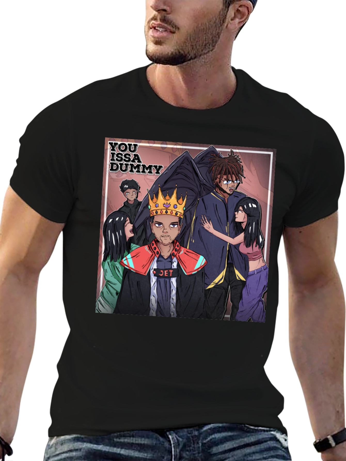 You Issa Dummy Graphic Tee - Black Cotton Blend