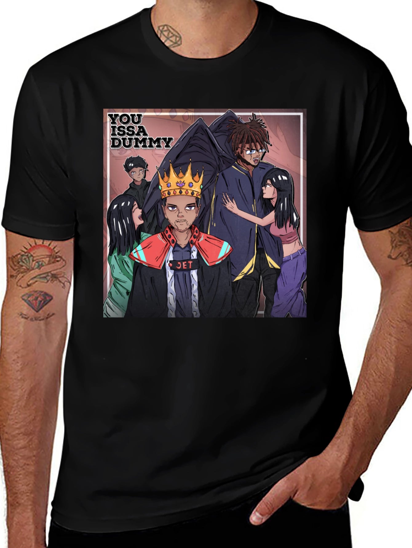 You Issa Dummy Graphic Tee - Black Cotton Blend