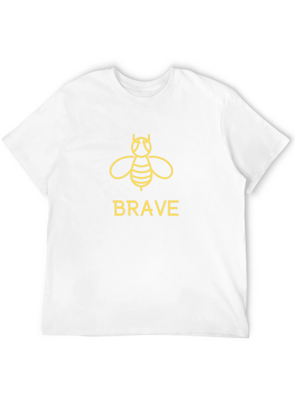Brave Bee Graphic Tee - Black Cotton T-Shirt