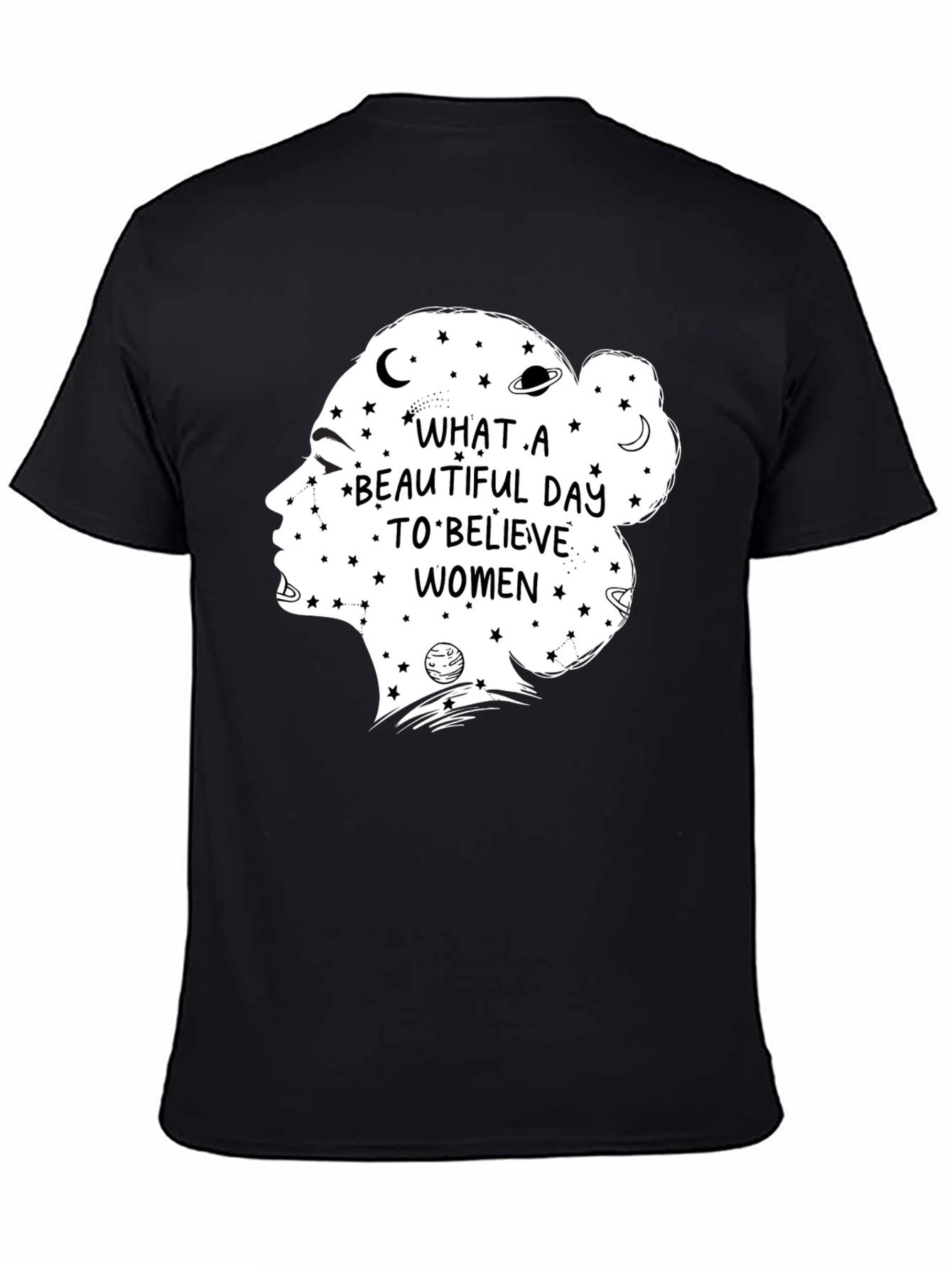 Believe Women Graphic Tee - Black Cotton