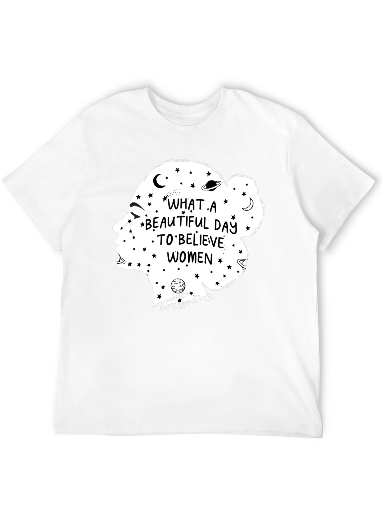 Believe Women Graphic Tee - Black Cotton
