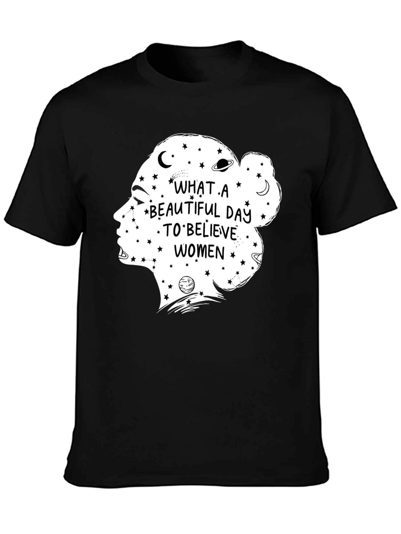 Believe Women Graphic Tee - Black Cotton