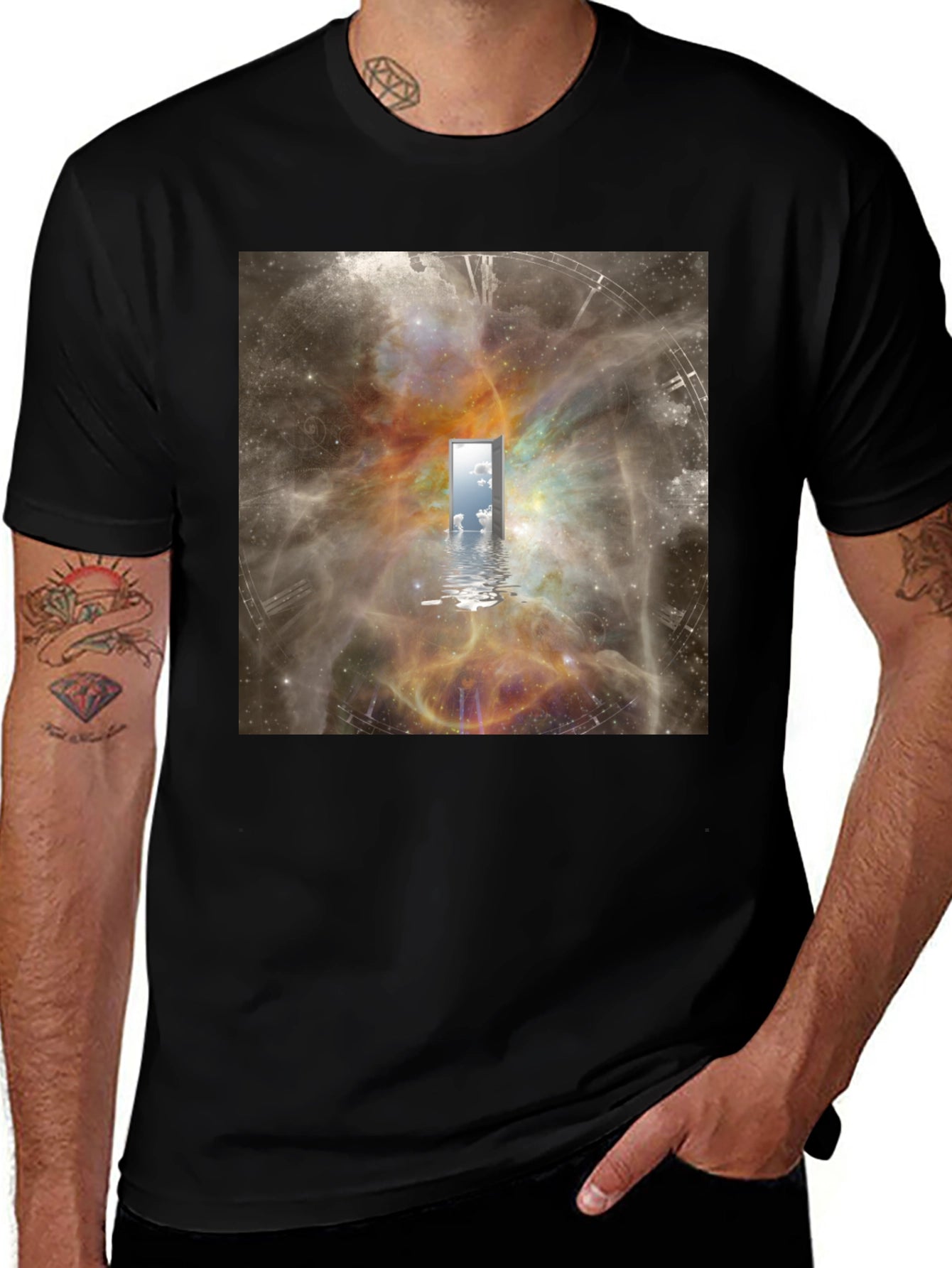 Surreal Doorway T-Shirt - Galaxy Time Portal