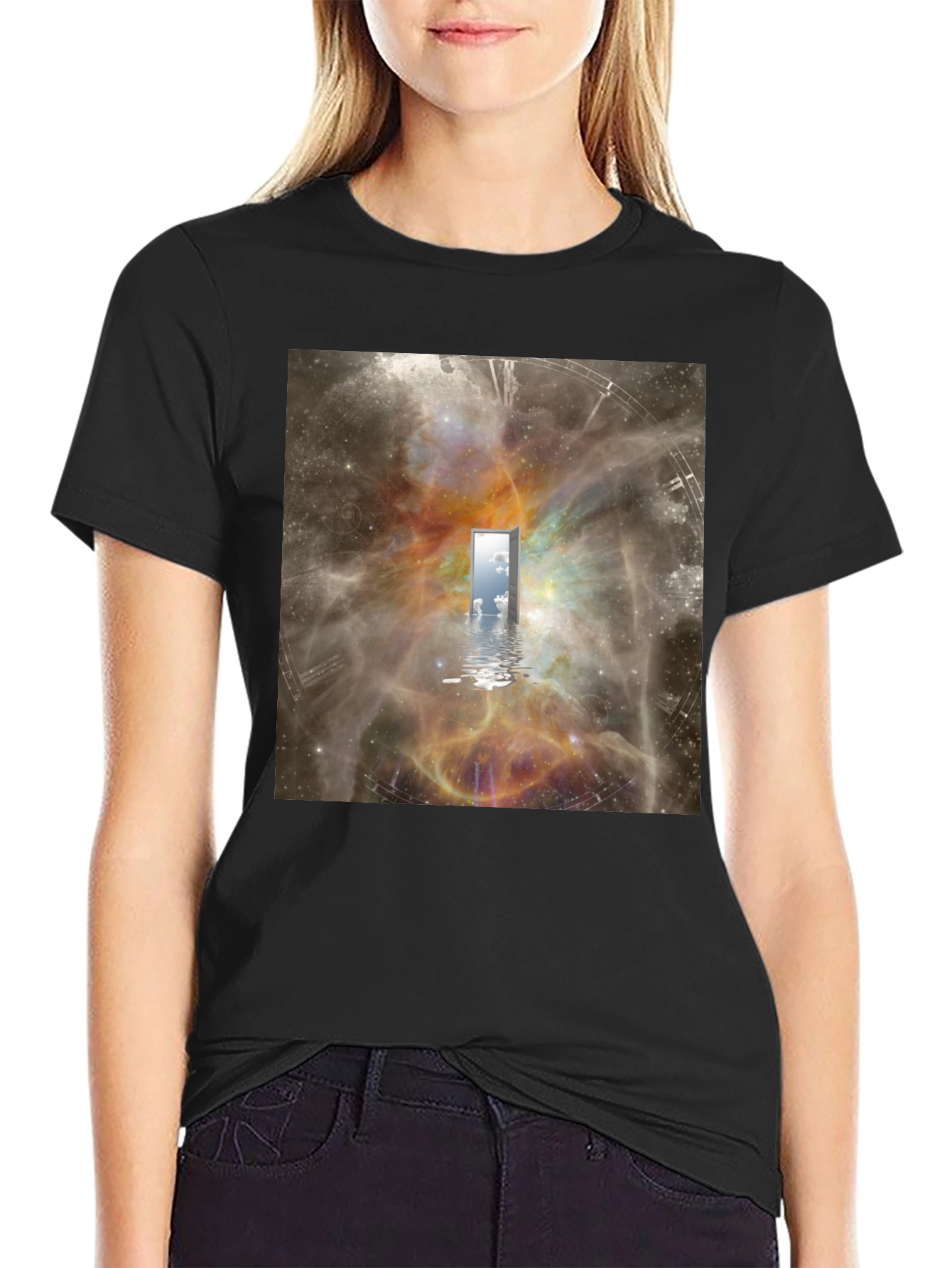 Surreal Doorway T-Shirt - Galaxy Time Portal