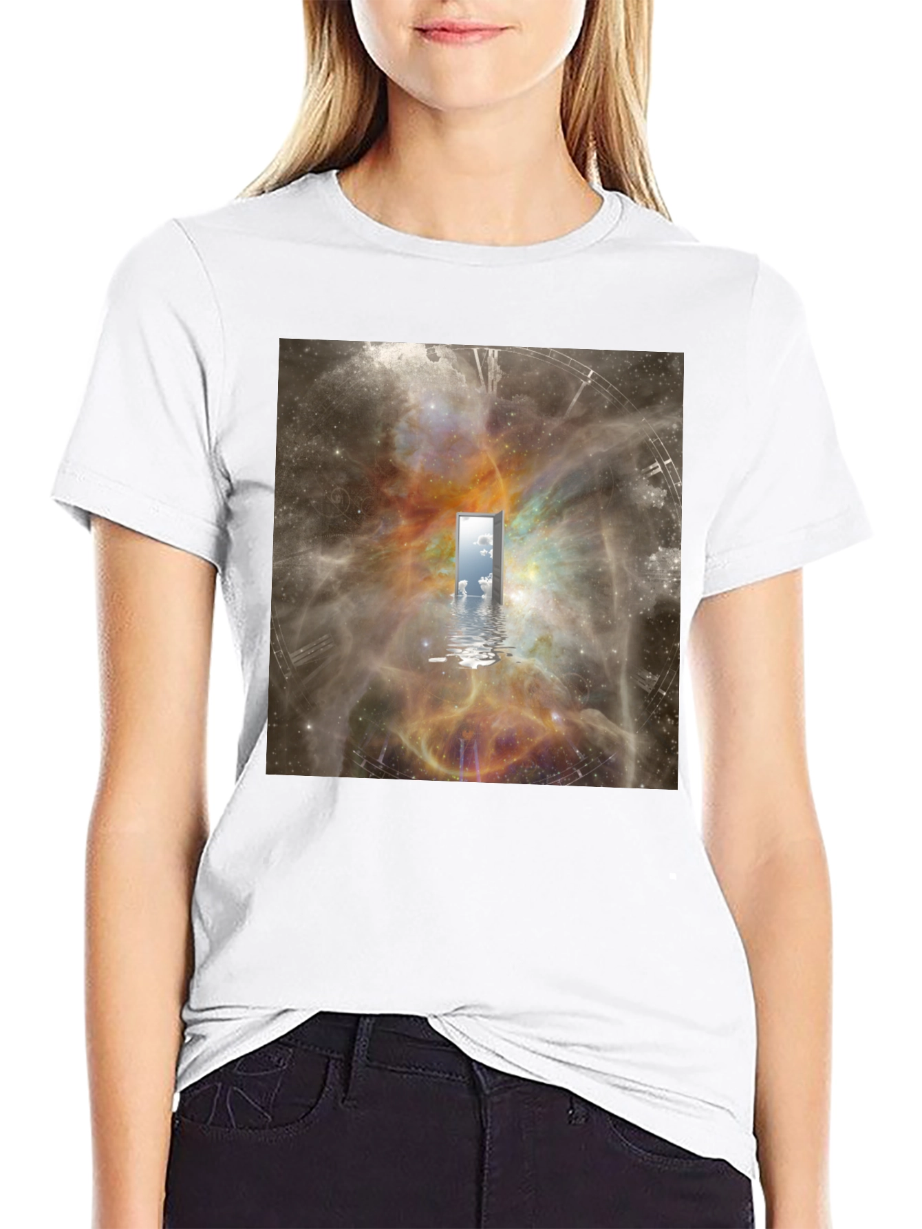 Surreal Doorway T-Shirt - Galaxy Time Portal
