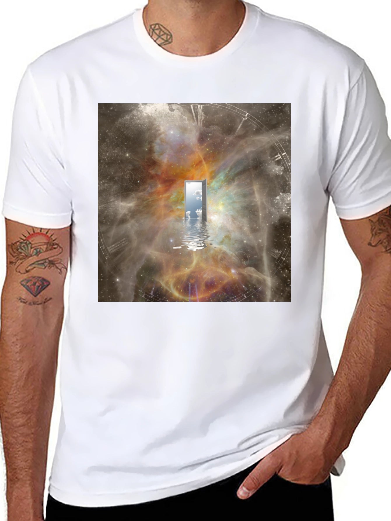 Surreal Doorway T-Shirt - Galaxy Time Portal