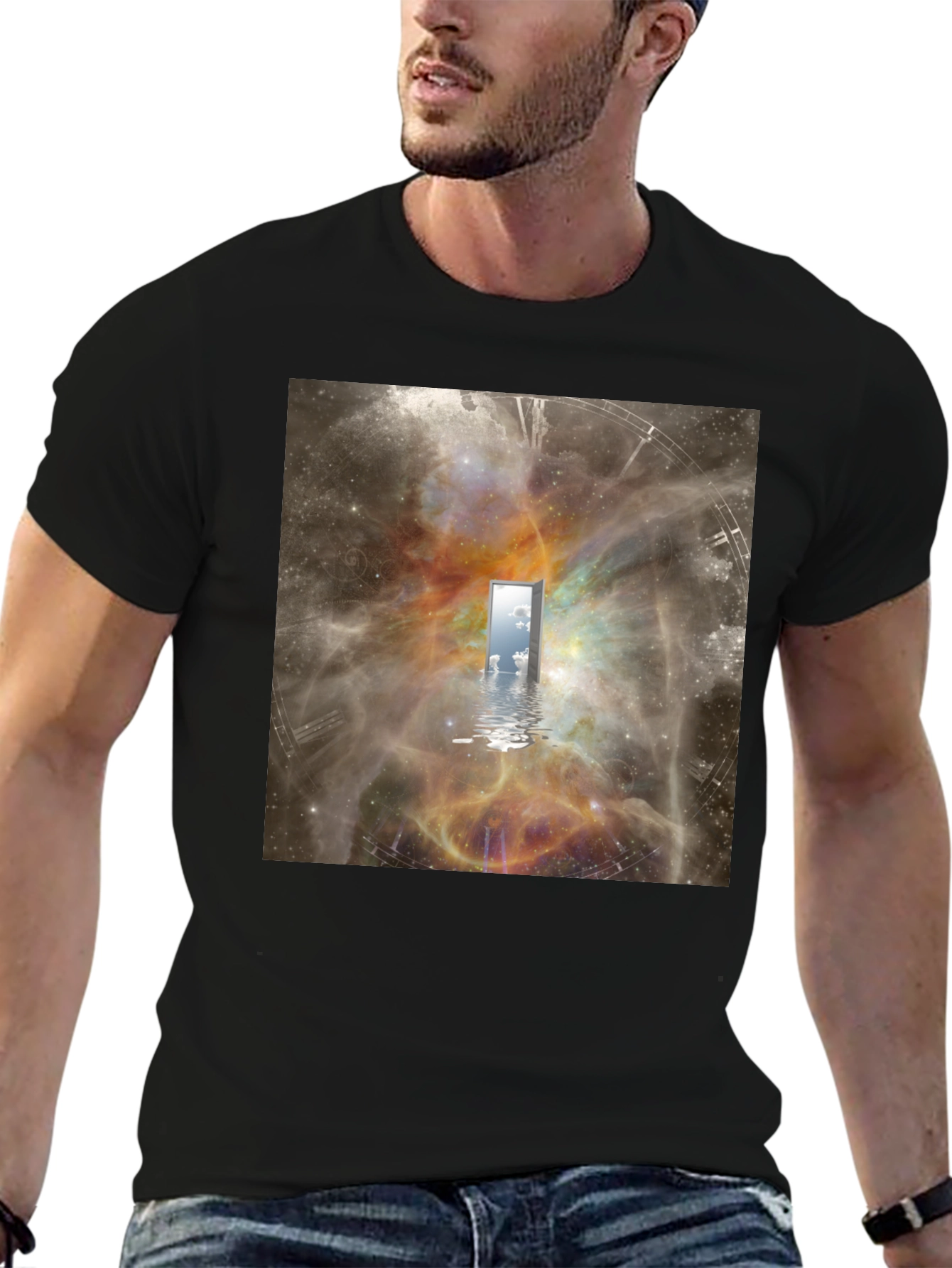 Surreal Doorway T-Shirt - Galaxy Time Portal