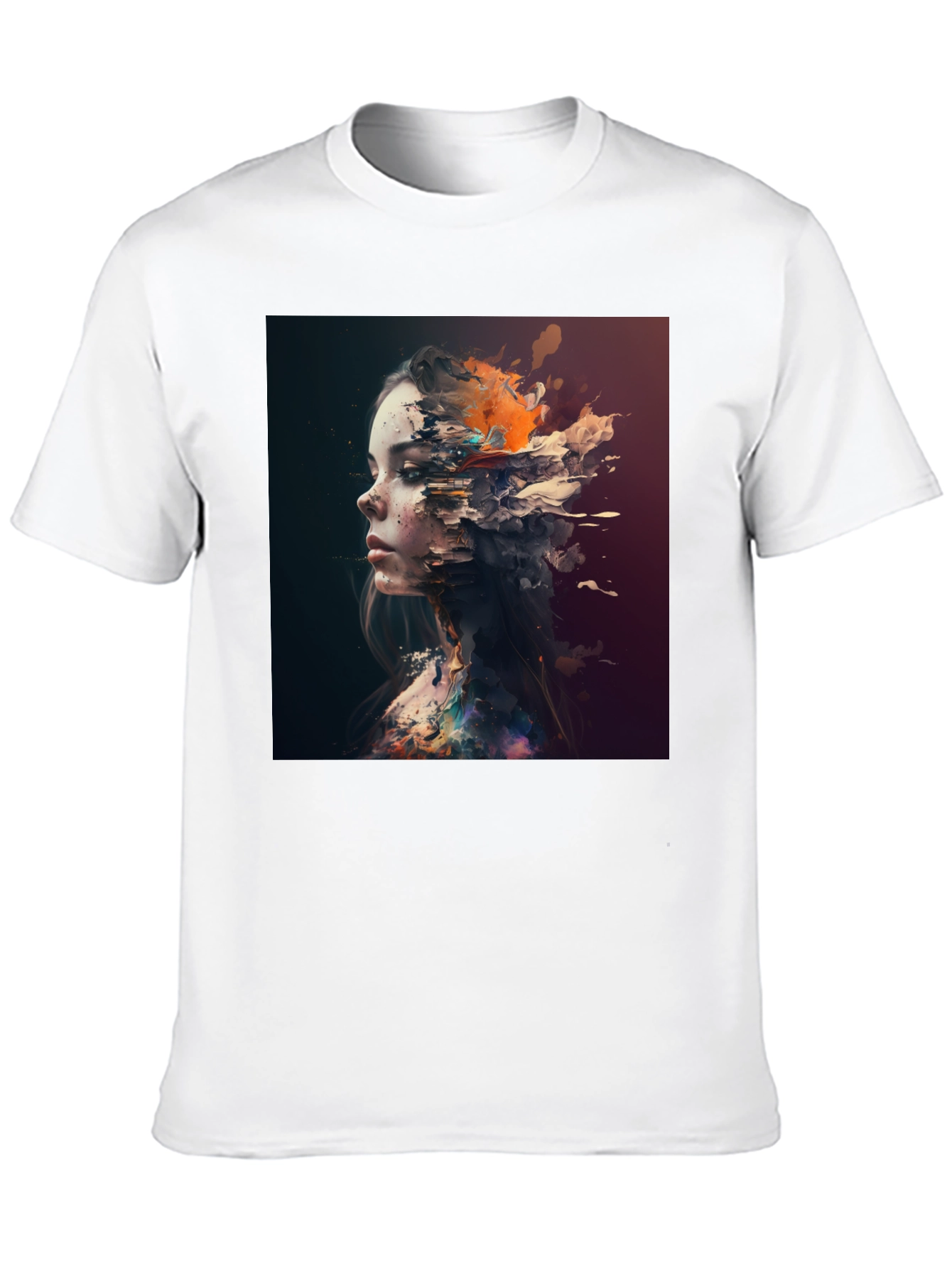 Abstract Woman Graphic Black T-Shirt