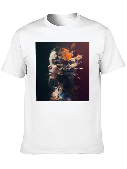 Abstract Woman Graphic Black T-Shirt