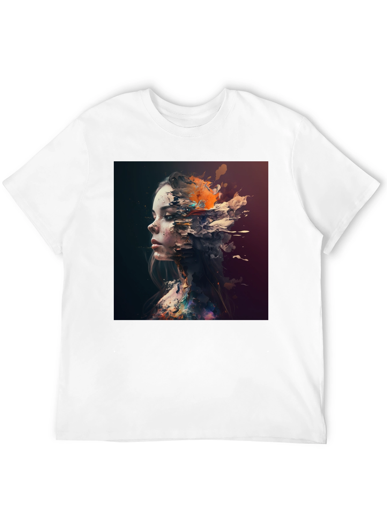 Abstract Woman Graphic Black T-Shirt