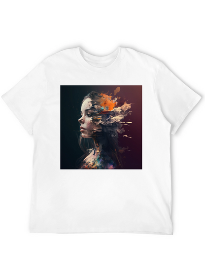 Abstract Woman Graphic Black T-Shirt