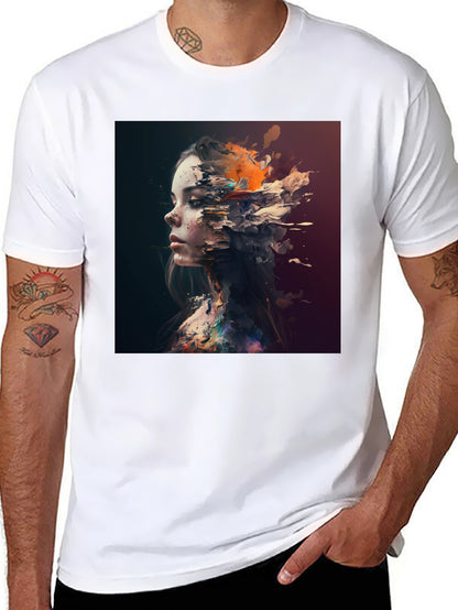 Abstract Woman Graphic Black T-Shirt