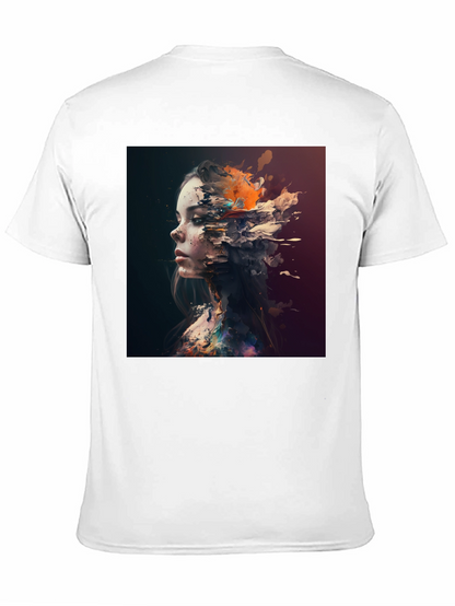 Abstract Woman Graphic Black T-Shirt