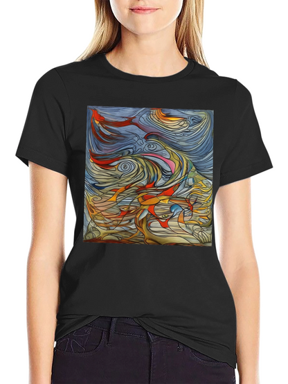 Abstract Art Graphic Tee - Black Unisex T-Shirt