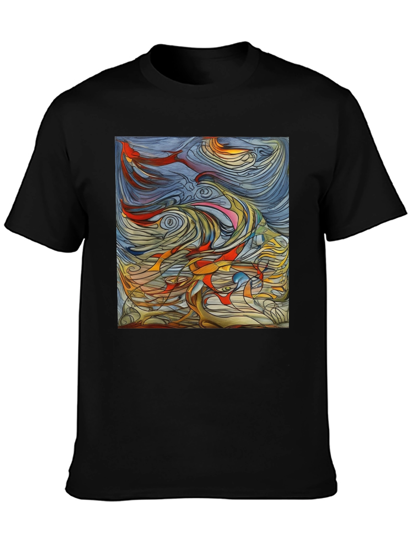 Abstract Art Graphic Tee - Black Unisex T-Shirt