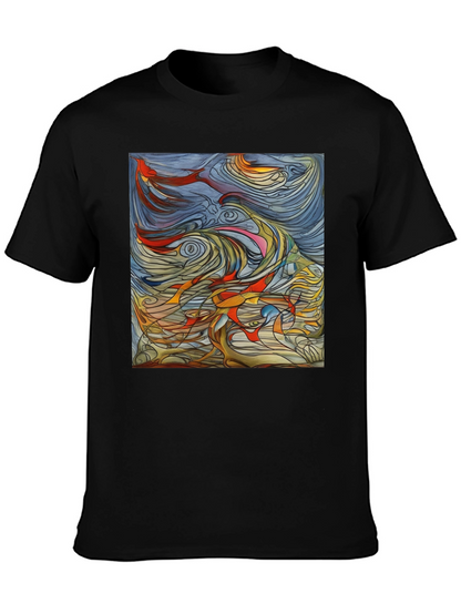 Abstract Art Graphic Tee - Black Unisex T-Shirt