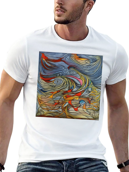 Abstract Art Graphic Tee - Black Unisex T-Shirt