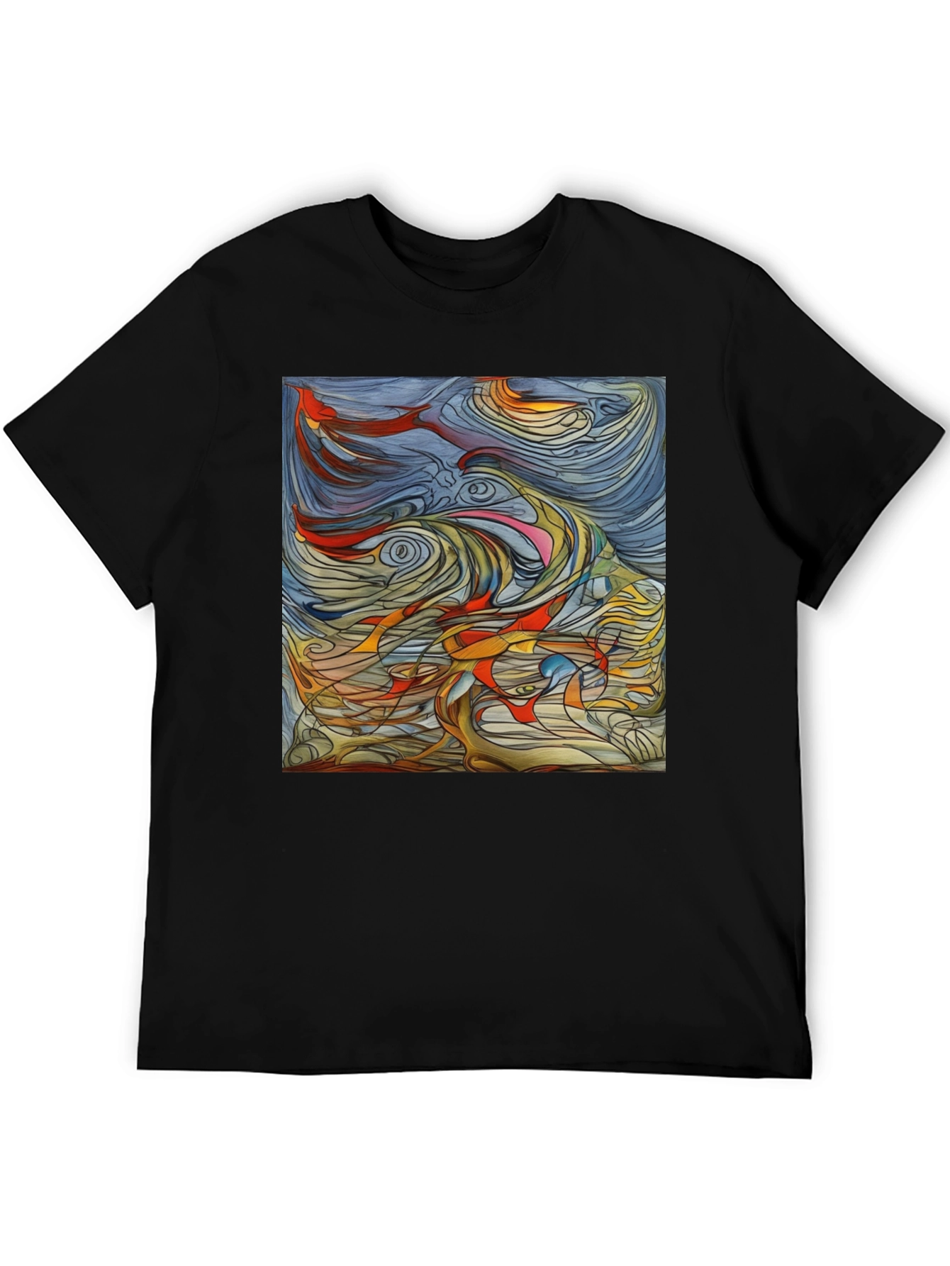 Abstract Art Graphic Tee - Black Unisex T-Shirt