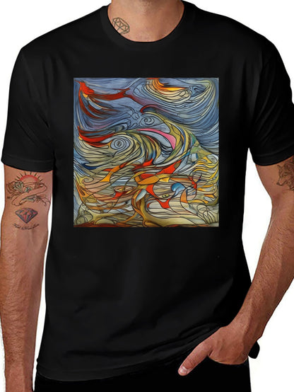 Abstract Art Graphic Tee - Black Unisex T-Shirt