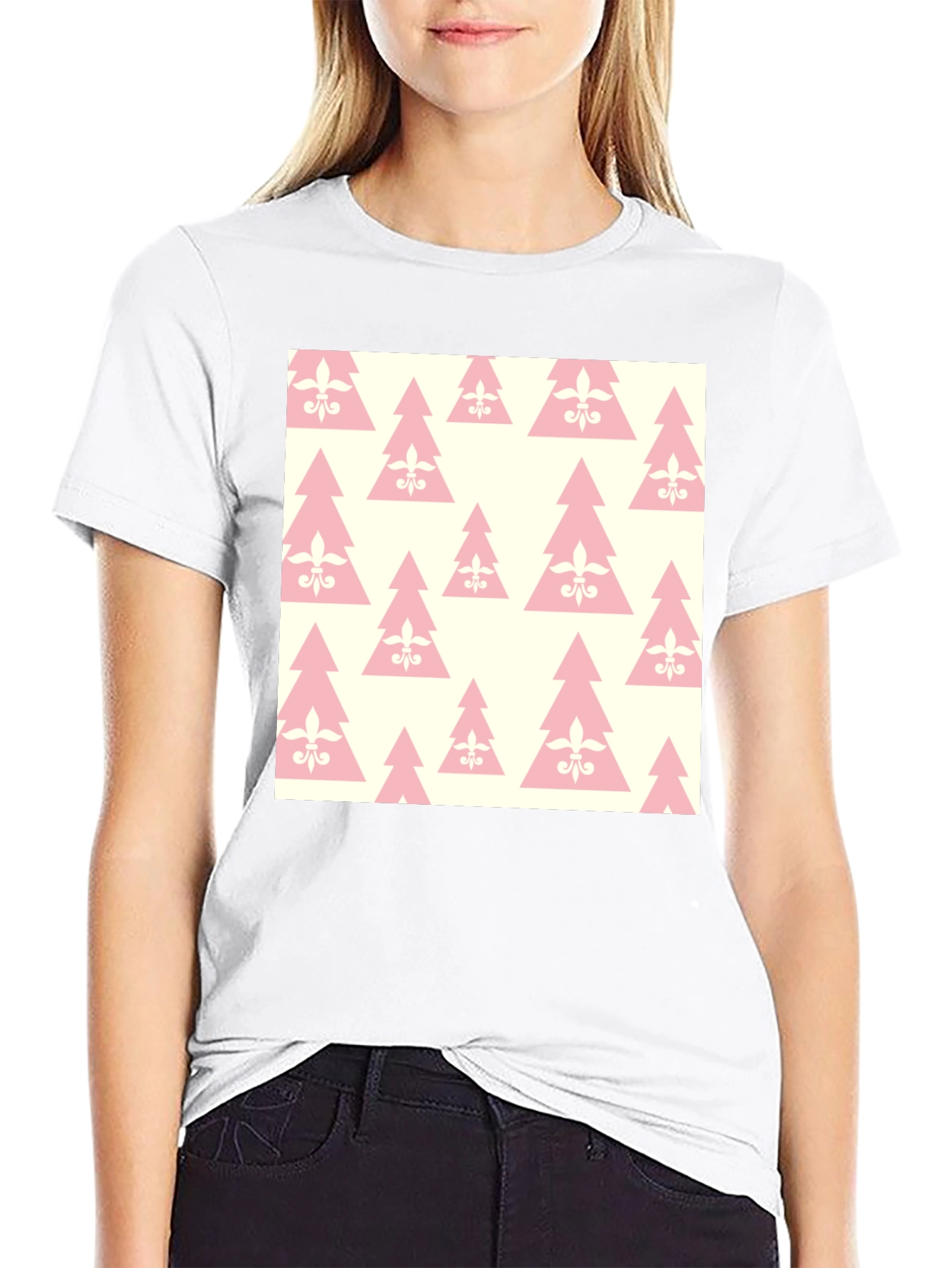 Fleur-de-lis Christmas Tree Pattern T-Shirt