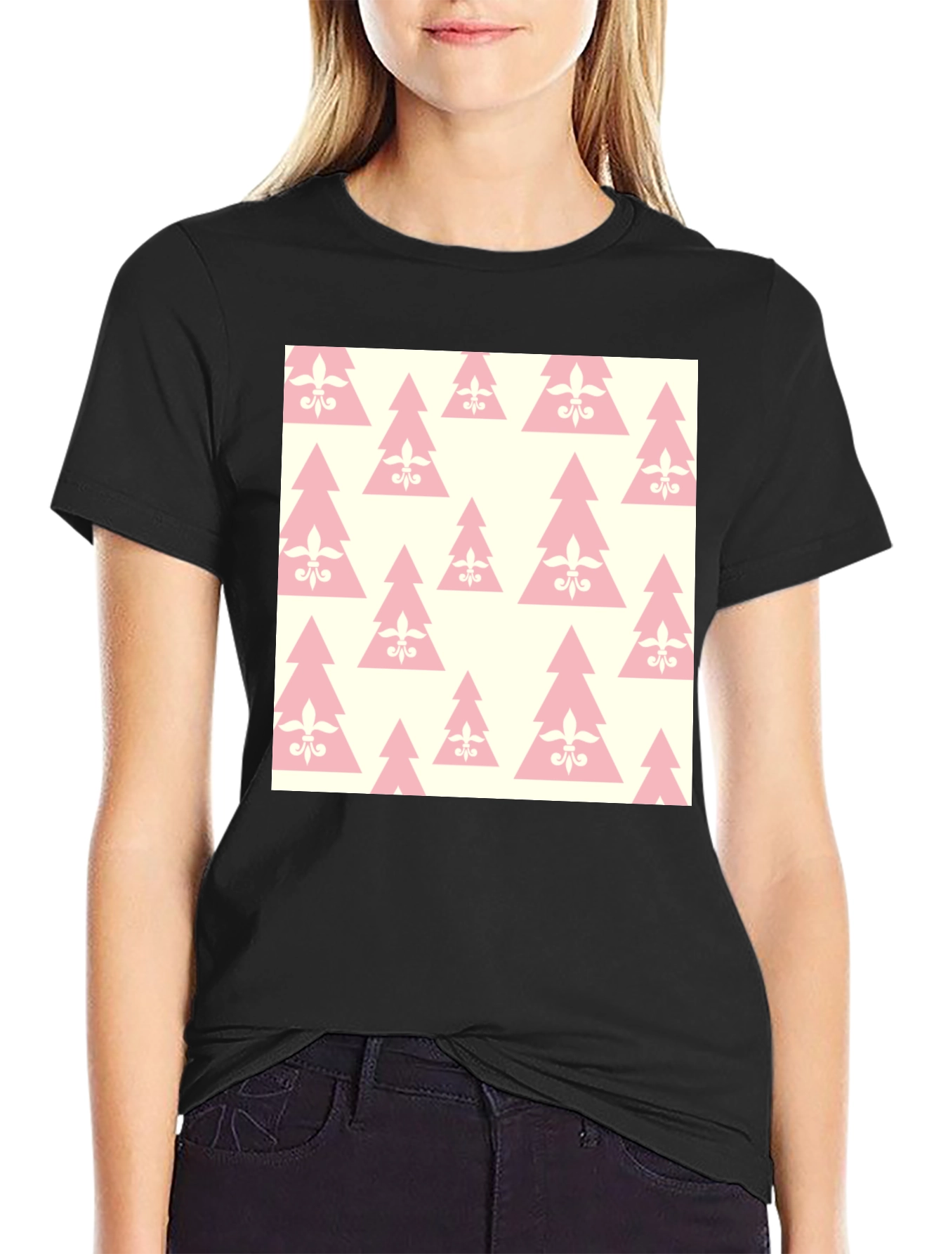 Fleur-de-lis Christmas Tree Pattern T-Shirt